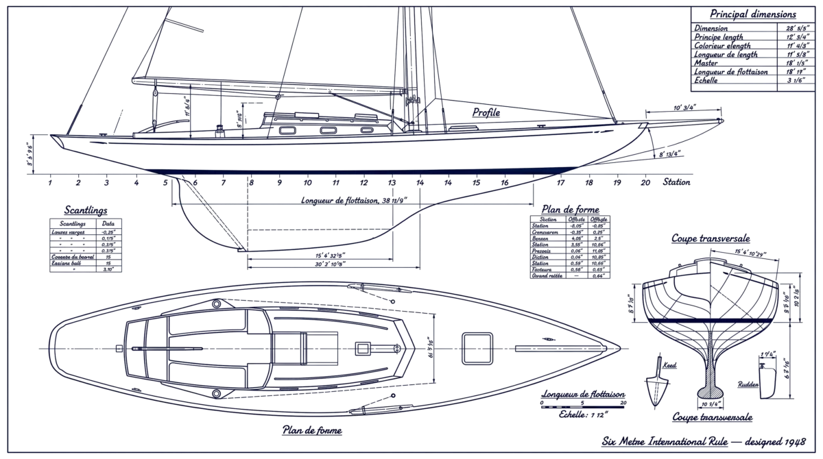 Plan d'architecte d'un 6mJI