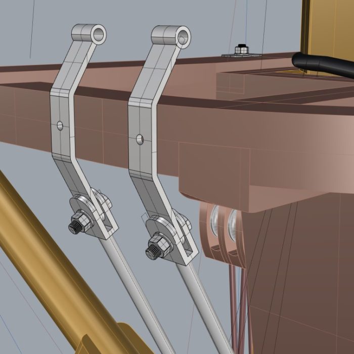 Modélisation 3D noir et blanc pièces intox mat de bateau